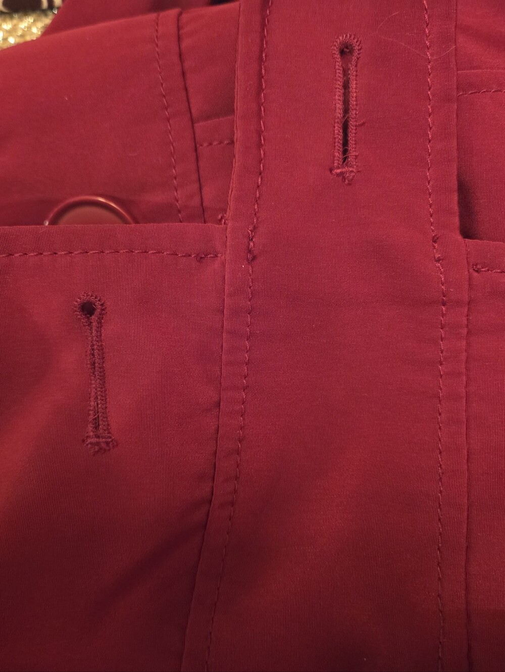 Merona Deep Red Women's Trench Coat with Button Front - Picture 6 of 7
